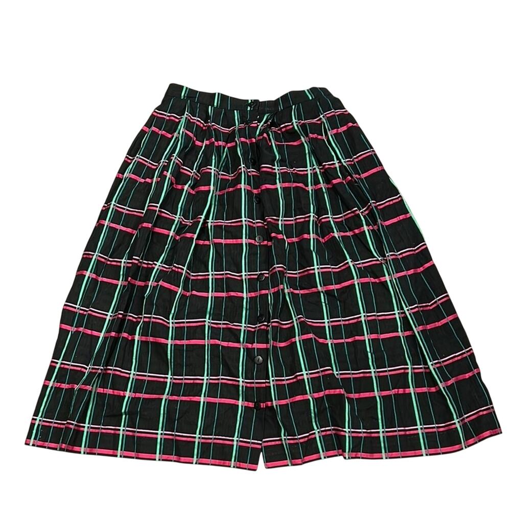 Jaeger Retro 1970s Vintage Made in Great Britain Window Pane Skirt Size 10